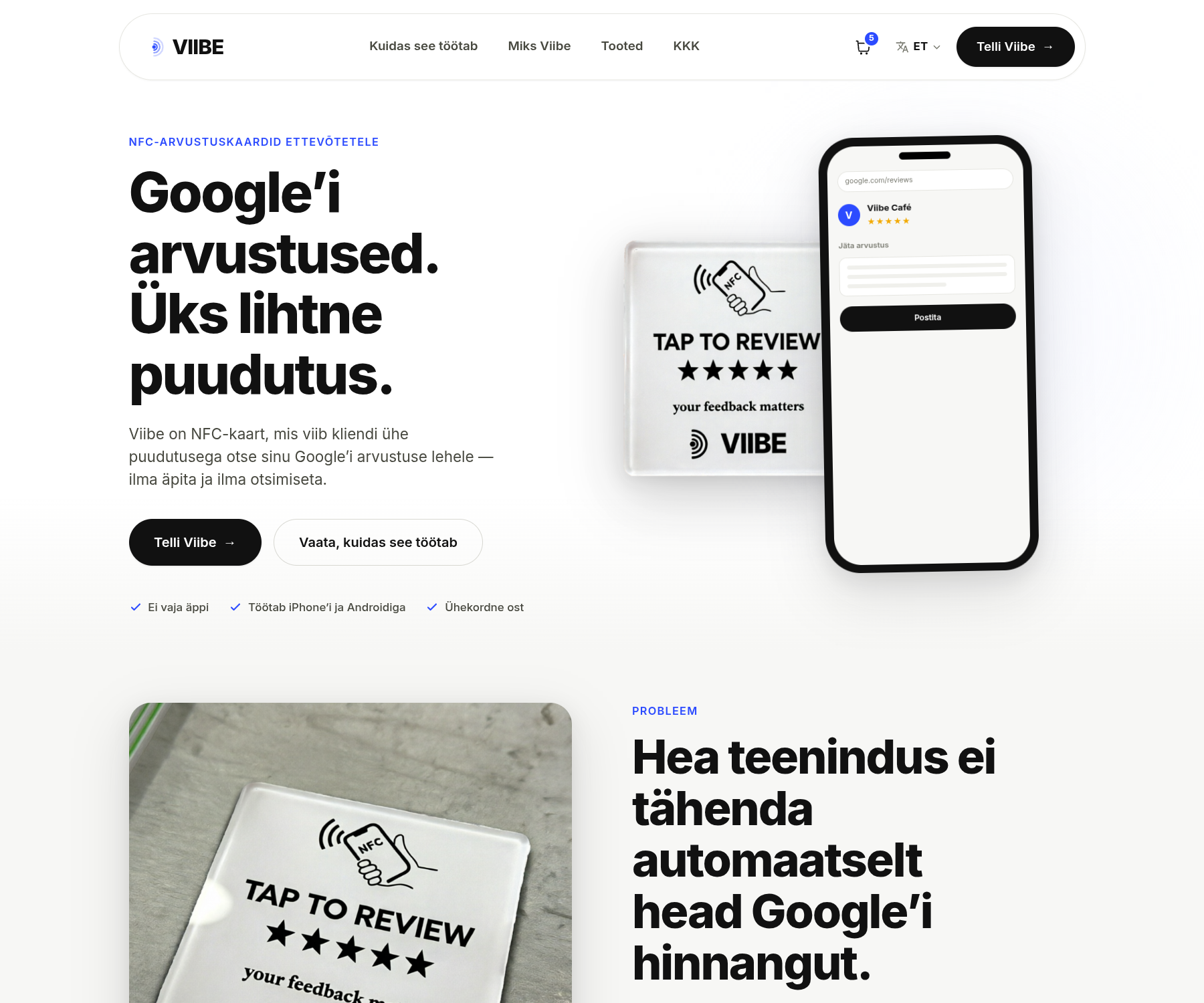 Caliora projekt - Viibe digitaalne visiitkaart